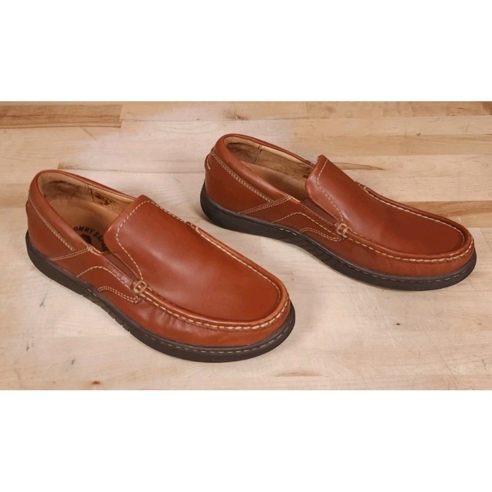 Tommy Bahama Brandy Leather Moc Toe Loafer Shoes Mens Size 9 M TB-339